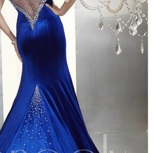 Couture Aqua  Pageant Gown With aurora borealis Stones new with tags